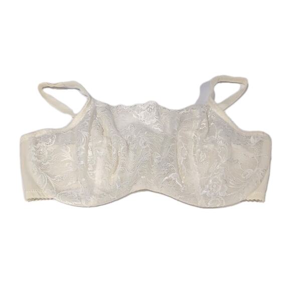 Lunaire Camisole Lace Underwire Bra Size 40DDD Ivory Cream Full Coverage Modest - Picture 3 of 9